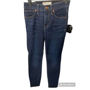 Madewell Womens High Rise Skinny Denim Jeans Sz 23 Dark Blue Wash Stretch E2